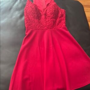 Elegant Red Lace Dress